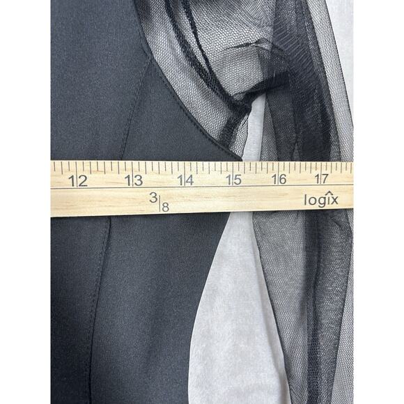 NWT Laranor Fit and Flare Black Dress Mesh Sleeve Sz 40 - US 8 Grunge Goth Core - Picture 3 of 10